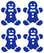 Vel Strijkletters Kerst Gingerbread Man Glitter Royal Blue - afb. 2