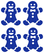 Vel Strijkletters Kerst Gingerbread Man Glitter Royal Blue - afb. 2