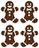 Vel Strijkletters Kerst Gingerbread Man Glitter Bruin - afb. 2