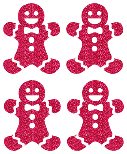 Vel Strijkletters Kerst Gingerbread Man Glitter Cherry - afb. 2
