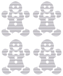 Vel Strijkletters Kerst Gingerbread Man Glitter Rainbow White 488 - afb. 2