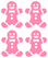 Vel Strijkletters Kerst Gingerbread Man Glitter Medium Pink - afb. 2