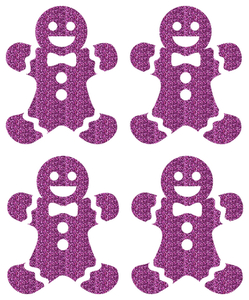 Vel Strijkletters Kerst Gingerbread Man Glitter Lavender 428 - afb. 2