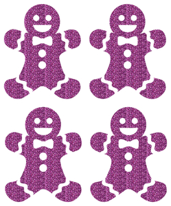 Vel Strijkletters Kerst Gingerbread Man Glitter Lavender - afb. 2