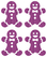 Vel Strijkletters Kerst Gingerbread Man Glitter Lavender - afb. 2