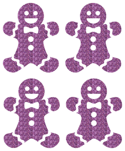 Vel Strijkletters Kerst Gingerbread Man Glitter Orchid - afb. 2