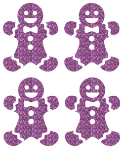 Vel Strijkletters Kerst Gingerbread Man Glitter Orchid - afb. 2