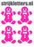 Vel Strijkletters Kerst Gingerbread Man Glow in the dark Glow in the Dark Roze - afb. 1