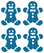 Vel Strijkletters Kerst Gingerbread Man Glitter Blue - afb. 2