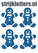 Vel Strijkletters Kerst Gingerbread Man Glitter Columbia Blue - afb. 1