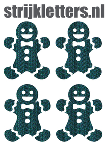 Vel Strijkletters Kerst Gingerbread Man Glitter Down under - afb. 1