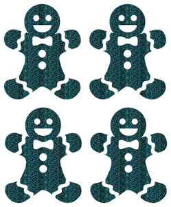 Vel Strijkletters Kerst Gingerbread Man Glitter Down under - afb. 2