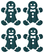 Vel Strijkletters Kerst Gingerbread Man Glitter Down under - afb. 2