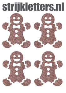 Vel Strijkletters Kerst Gingerbread Man Glitter Confetti - afb. 1