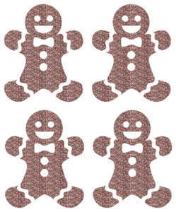 Vel Strijkletters Kerst Gingerbread Man Glitter Confetti - afb. 2