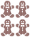 Vel Strijkletters Kerst Gingerbread Man Glitter Confetti - afb. 2