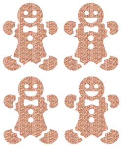 Vel Strijkletters Kerst Gingerbread Man Glitter Light Rose Gold - afb. 2