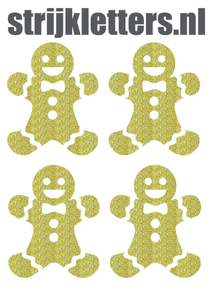 Vel Strijkletters Kerst Gingerbread Man Glitter Coronado Gold - afb. 1