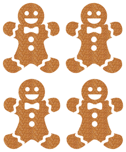 Vel Strijkletters Kerst Gingerbread Man Glitter Old Gold - afb. 2