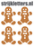 Vel Strijkletters Kerst Gingerbread Man Glitter Old Gold - afb. 1