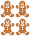 Vel Strijkletters Kerst Gingerbread Man Glitter Old Gold - afb. 2