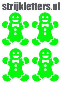 Vel Strijkletters Kerst Gingerbread Man Glow in the Dark Groen - afb. 1