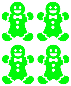 Vel Strijkletters Kerst Gingerbread Man Glow in the Dark Groen - afb. 2