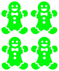 Vel Strijkletters Kerst Gingerbread Man Glow in the dark Glow in the Dark Groen - afb. 2