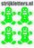 Vel Strijkletters Kerst Gingerbread Man Glow in the Dark Groen - afb. 1