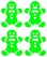 Vel Strijkletters Kerst Gingerbread Man Glow in the Dark Groen - afb. 2