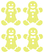 Vel Strijkletters Kerst Gingerbread Man Glitter Neon geel Glitter - afb. 2