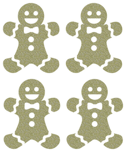 Vel Strijkletters Kerst Gingerbread Man Glitter Champagne Glitter 490 - afb. 2
