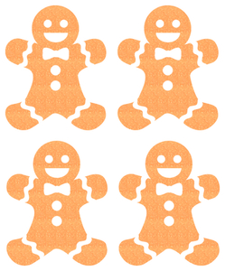 Vel Strijkletters Kerst Gingerbread Man Glitter Neon Oranje Glitter - afb. 2