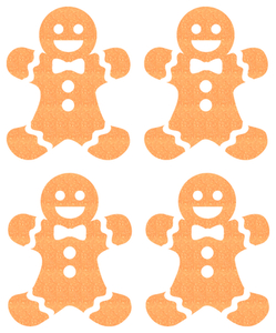 Vel Strijkletters Kerst Gingerbread Man Glitter Neon Oranje Glitter - afb. 2