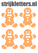 Vel Strijkletters Kerst Gingerbread Man Glitter Neon Oranje Glitter - afb. 1