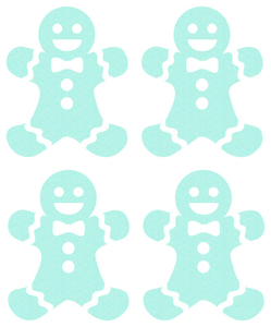 Vel Strijkletters Kerst Gingerbread Man Glitter Neon Bleu Glitter 480 - afb. 2