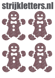 Vel Strijkletters Kerst Gingerbread Man Glitter Rose Gold Glitter 486 - afb. 1