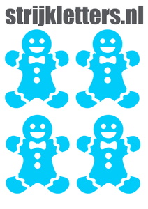 Vel Strijkletters Kerst Gingerbread Man Glow in the Dark Blauw - afb. 1