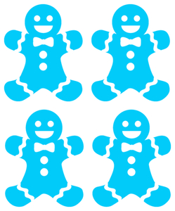 Vel Strijkletters Kerst Gingerbread Man Glow in the Dark Blauw - afb. 2