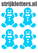 Vel Strijkletters Kerst Gingerbread Man Glow in the Dark Blauw - afb. 1