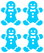 Vel Strijkletters Kerst Gingerbread Man Glow in the Dark Blauw - afb. 2