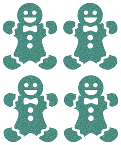Vel Strijkletters Kerst Gingerbread Man Glitter Jade Glitter 482 - afb. 2