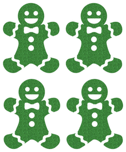 Vel Strijkletters Kerst Gingerbread Man Glitter Green Glitter 455 - afb. 2