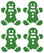 Vel Strijkletters Kerst Gingerbread Man Glitter Green Glitter 455 - afb. 2