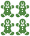 Vel Strijkletters Kerst Gingerbread Man Glitter Light Green Glitter 483 - afb. 2