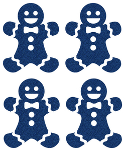 Vel Strijkletters Kerst Gingerbread Man Glitter Navy Blue Glitter 423 - afb. 2