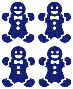 Vel Strijkletters Kerst Gingerbread Man Glitter Royal Blue Glitter 489 - afb. 2