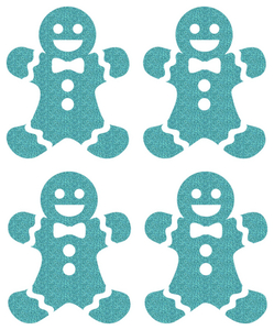 Vel Strijkletters Kerst Gingerbread Man Glitter Sky Bleu Glitter 445 - afb. 2