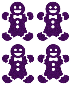 Vel Strijkletters Kerst Gingerbread Man Glitter Purple Glitter 424 - afb. 2