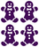 Vel Strijkletters Kerst Gingerbread Man Glitter Purple Glitter 424 - afb. 2